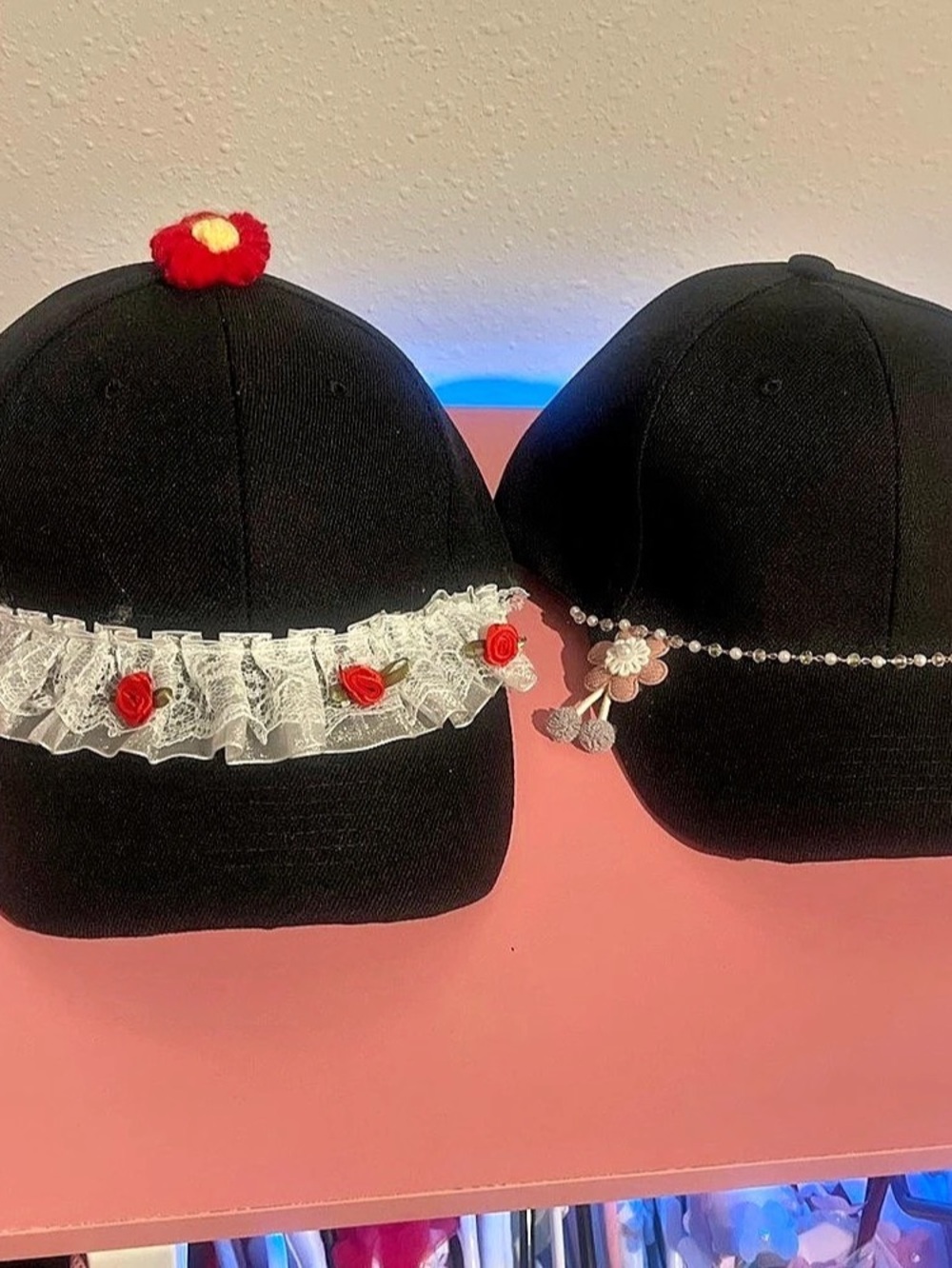 Black Decorative Caps Set Like New
